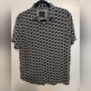 Ricky & Micky Black and White Geometric Men's Shirt.